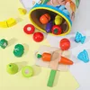 Jeu de cuisine éducatif en bois, comprenant 13 pièces : Voir les images du produit 3