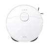 A top-down view of a white robot vacuum cleaner on a white background. Produktbild-Vorschau