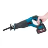 A hand holding a cordless reciprocating saw with a battery attached. Produktbild-Vorschau