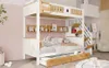 Lit superposé Sweiko, Riche espace de rangement, Cadre en Voir les images du produit 9
