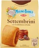 The image shows the packaging of Mulino Bianco Settembrini cookies with fig jam. Podgląd zdjęcia produktu