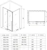 Technical drawing and specification table for a shower enclosure. Produktbild-Vorschau