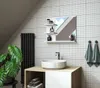 Badspiegel mit Ablagen, Weiß Badezimmer Spiegel, Produktbild-Vorschau 2