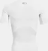 A white short-sleeved compression shirt with a black logo on the back. Produktbild-Vorschau