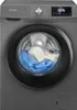 Front view of a dark gray washing machine with a clear glass door showing laundry inside. Anteprima dell’immagine prodotto