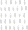 A grid of small, white, leaf-shaped charms with a loop at the top. Náhled obrázku produktu