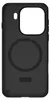 The back of a black phone case with a circular magnetic ring pattern. Produktbild-Vorschau