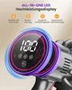 Close-up of a digital display on a vacuum cleaner handle, showing feature icons and text. Produktbild-Vorschau