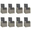 vidaXL 9 tlg. Garten Essgruppe mit Kissen Grau Poly Rattan Produktbild-Vorschau 4