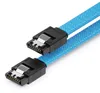 deleyCON SATA 3 Nylon Kabel 60cm gerade 6 Gbit/s - Blau Produktbild-Vorschau 1