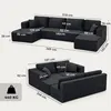 HOMCOM Modulaire U-vormige bank met slaapfunctie, 2 chaise Productafbeelding-voorbeeld 3