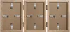 The back of a triple photo frame with hinges and clips visible. Voir les images du produit
