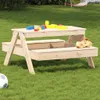 vidaXL Picknicktisch für Kinder 88x97x52 cm Massivholz Produktbild-Vorschau 2