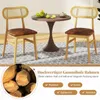 Two chairs and a table are set up in a room, with a rug on the floor. A circular inset shows a pile of logs. Voir les images du produit