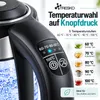 TRESKO® Bouilloire en verre 1,8L / 2200W avec réglage de la Voir les images du produit 3