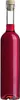 A clear studio shot of a glass bottle filled with a red liquid and sealed with a cork. Produktbild-Vorschau