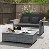 COSTWAY Polyrattan Sonnenliege, Gartenliege mit Produktbild-Vorschau 2