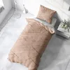 Bettwäsche 155x200 cm Baumwolle Beige Weiß Streifen Produktbild-Vorschau 2