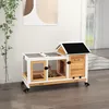 PawHut Clapier cage à lapins rongeurs sur roulettes 2 Voir les images du produit 2