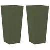 vidaXL Pflanzkübel 2 Stk. Olivgrün 35x35x75 cm Stahl Produktbild-Vorschau 1