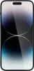 A front view of an iPhone 14 Pro Max with a dark, abstract wallpaper. Produktbild-Vorschau