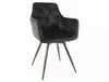 Chaise de salle à manger rembourrée WALLIS – noir / noir Voir les images du produit 1