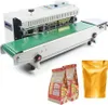 A sealing machine with a conveyor belt and sample bags. Náhled obrázku produktu