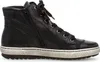 A black high-top sneaker with laces and a side zipper. Produktbild-Vorschau