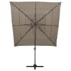 vidaXL Parasol avec mât en aluminium 4 couches Taupe Voir les images du produit 1
