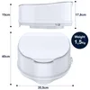 A diagram showing the dimensions and weight of a toilet seat riser. Anteprima dell’immagine prodotto