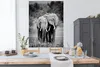 MuchoWow® Poster Elefanten in Kenia - schwarz und weiß Produktbild-Vorschau 3