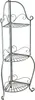 A silver metal corner shelf unit with three tiers. Podgląd zdjęcia produktu