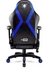 The back view of a black and blue gaming chair. Náhled obrázku produktu