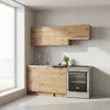 Küche 180 cm - mit schwarzer Arbeitsplatte - Artisan Eiche Produktbild-Vorschau 2