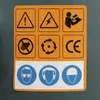 A safety and information sticker with various icons. Podgląd zdjęcia produktu