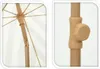 Parasol Jardin Rayé Taupe Design Rétro Franges, Protection Voir les images du produit 3