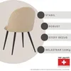 Albatros Esszimmerstühle mit Samt-Bezug 4er Set CAPO, Beige Produktbild-Vorschau 4
