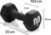 Meteor Hantel-Set 2x5 kg Gusseisen PVC Kurzhanteln Hexagon Produktbild-Vorschau 5