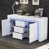 Credenza Merax lucida con LED, cassettiera con 3 cassetti e Anteprima dell’immagine prodotto 2