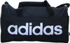 A black Adidas duffel bag with a white Adidas logo. Produktbild-Vorschau