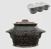 A large ceramic pot with a lid and a six-pack of smaller ceramic pots are shown against a light gray background. Produktbild-Vorschau
