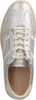 A top-down view of a silver sneaker with cream laces and accents. Produktbild-Vorschau