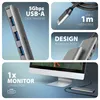 Collage of product images and feature callouts for a USB-C hub. Produktbild-Vorschau