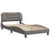 The Living Store Bettgestell mit LED Taupe 100x200 cm Stoff Produktbild-Vorschau 4