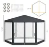 Outsunny Gartenpavillon 3,94x3,412m 6-eckig Pavillon mit Produktbild-Vorschau 3