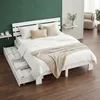 Homestyle4u Holzbett 140x200 mit 2 Schubladen Weiß Produktbild-Vorschau 10