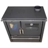 A top-down view of a black wood-burning stove against a white background. Produktbild-Vorschau