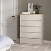 Ansel - Cassettiera, 77x50x111h cm Beige, 5 Cassetti Anteprima dell’immagine prodotto 2