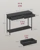 A diagram showing the dimensions and weight capacity of a console table. Produktbild-Vorschau