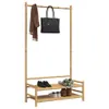Kleiderständer mit Ablagen 103x40x183 cm Bambus Produktbild-Vorschau 4